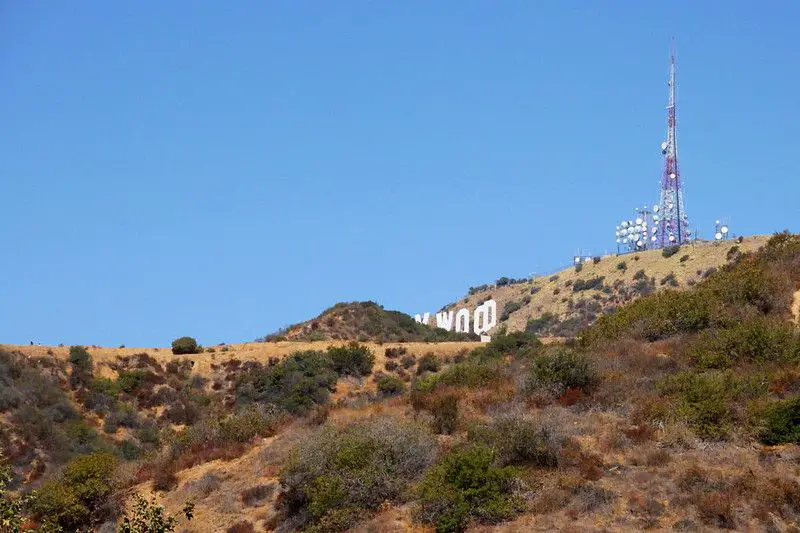 Famous Hollywood Sign from  Bronson Canyon Trail 
