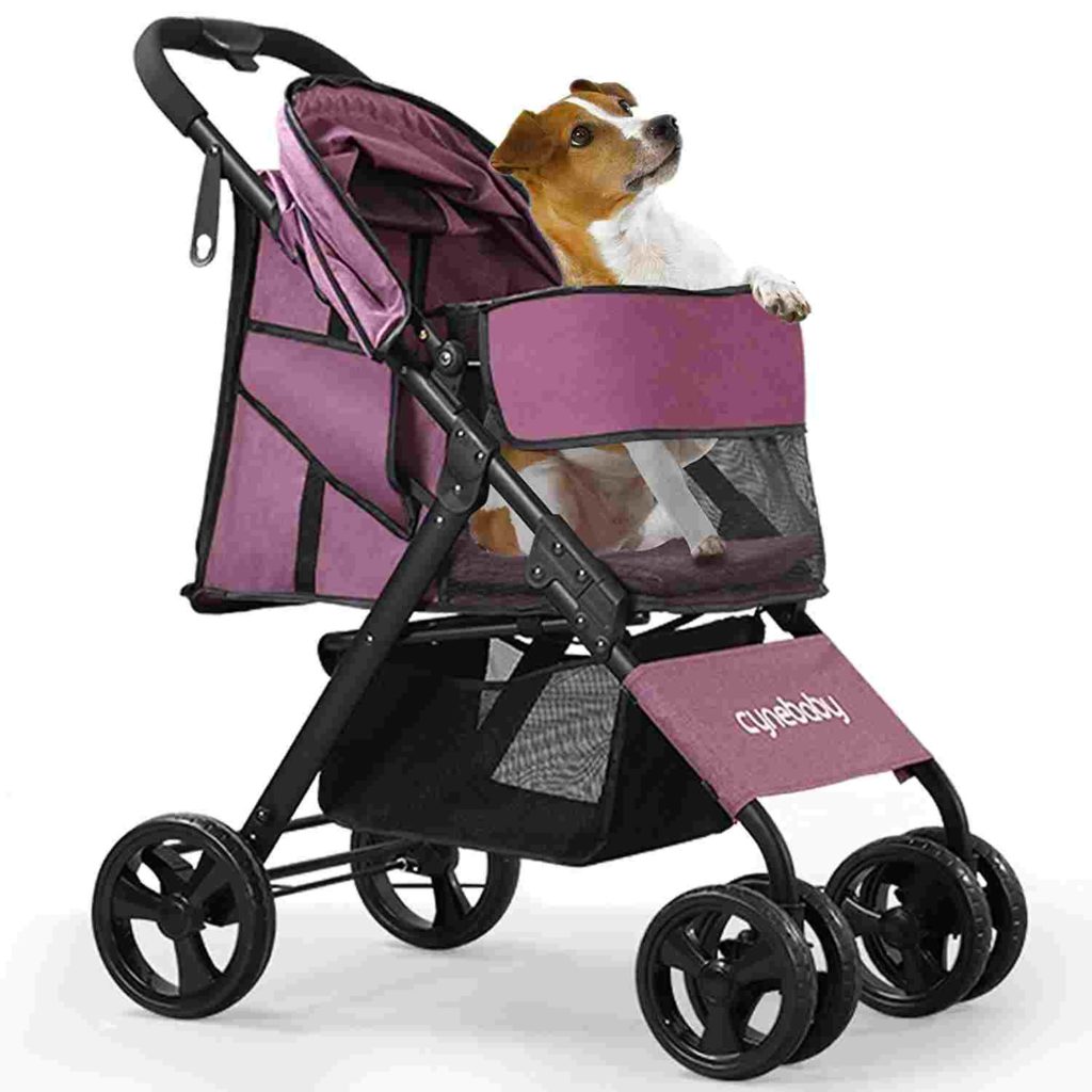 Pet Stroller for Dogs - 4 Wheels Foldable Dog Stroller