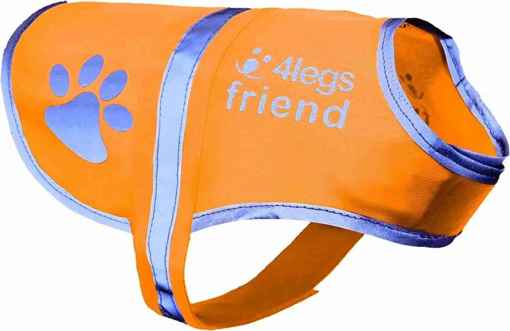 4LegsFriend Dog Safety Orange Reflective Vest with Leash Hole