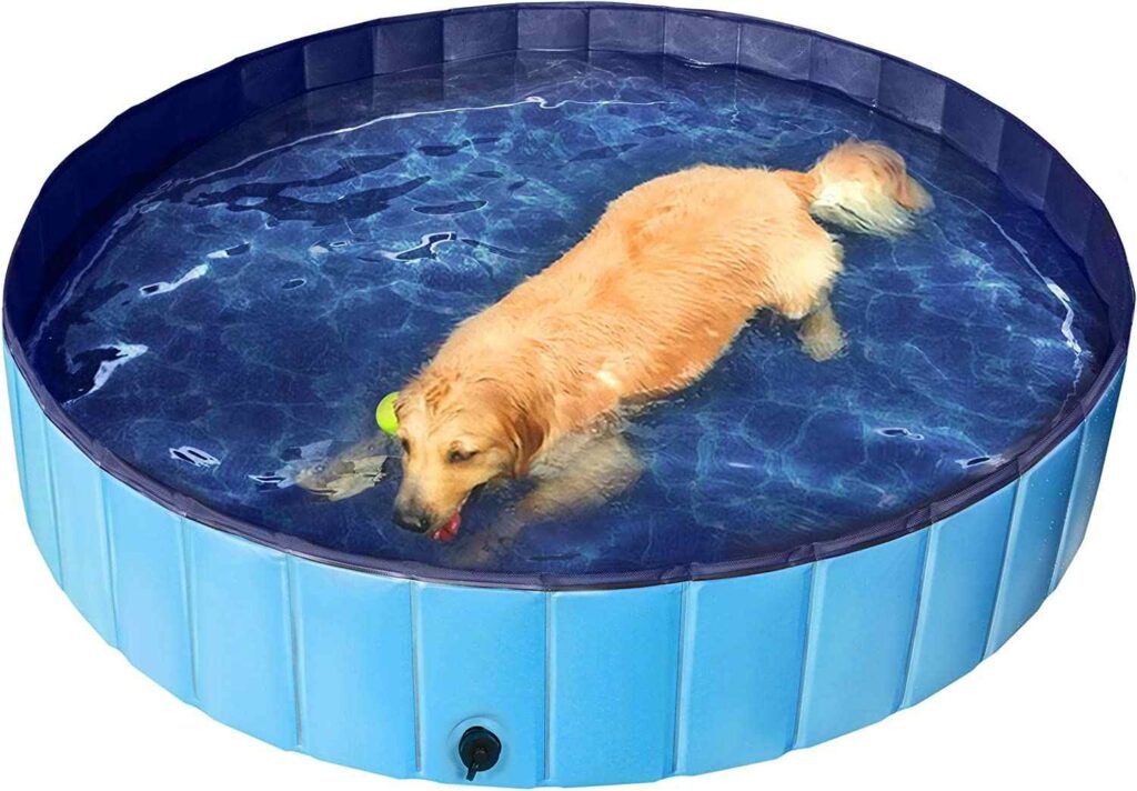 Yaheetech Blue Foldable Hard Plastic Dog Pet Bath Swimming Pool